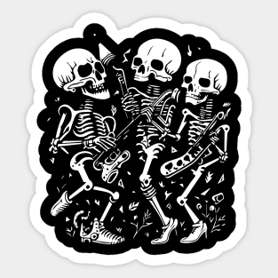 skeletons play jazz Sticker